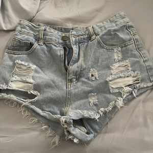 ripped jean shorts
